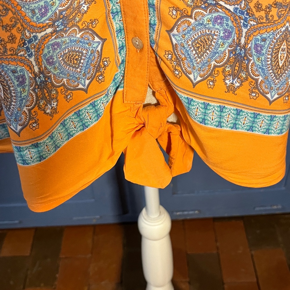 Ruby Rd size XL tunic blue and orange - Picture 3 of 6